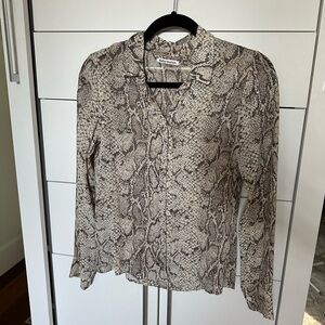 Reformation Snakeskin Blouse